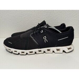 On Cloud 5 Mens Running Shoes Sz 13 Black White Sneakers Active Gym Casual Work